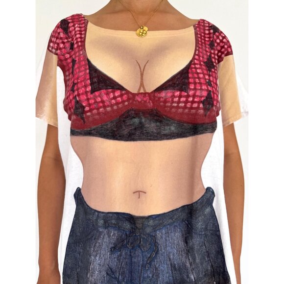 90s vintage womens body graphic novelty funny beach vacation coverup tee shirt - Picture 6 of 9